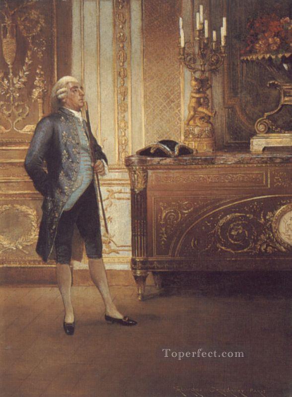 A Gentleman Wainting In An Interior classicism anti clerical Georges Croegaert Oil Paintings